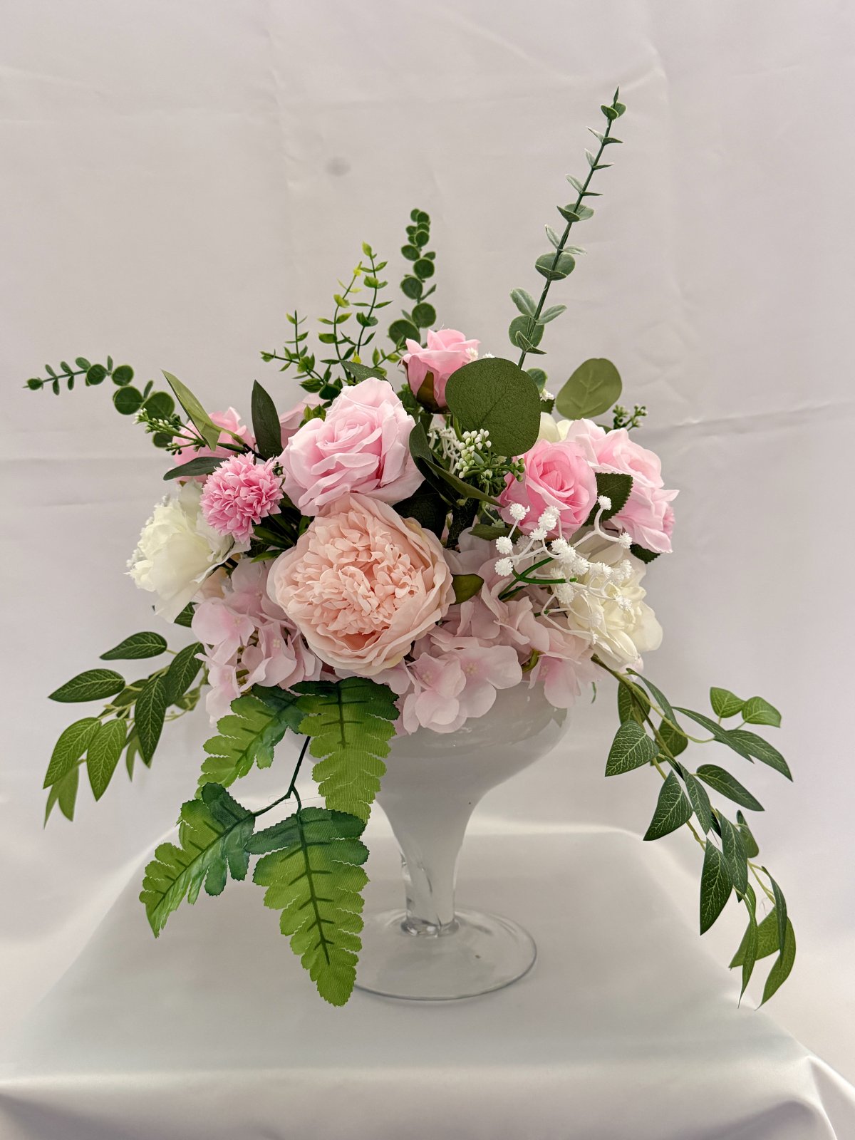 Rosa kukka-asetelma 30cm 2